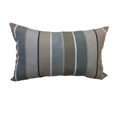 custom lumbar cushion in milano char striped front view