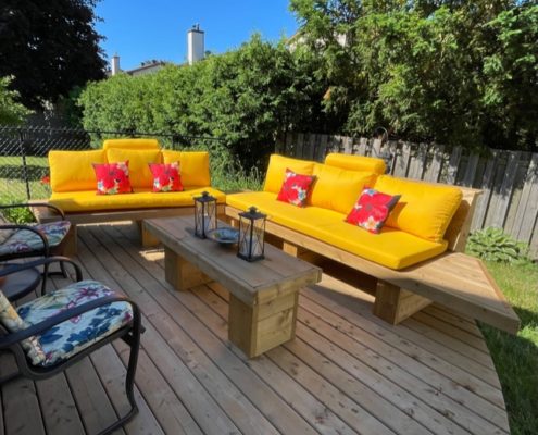 Canvas Sunflower Yellow Benches