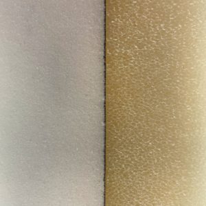 High density foam (left) and quick dry foam (right) side by side.
